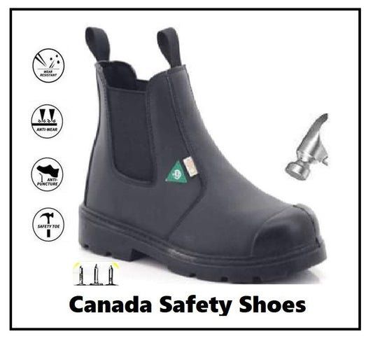 6'' Botte des Securite - CSA - Logo Vert - Safety Boots - Safety Shoes - Oil Resistant - résistant à l'huile - Cap D'acier - Steel Toe - Anti Puncture - Anti crevaison